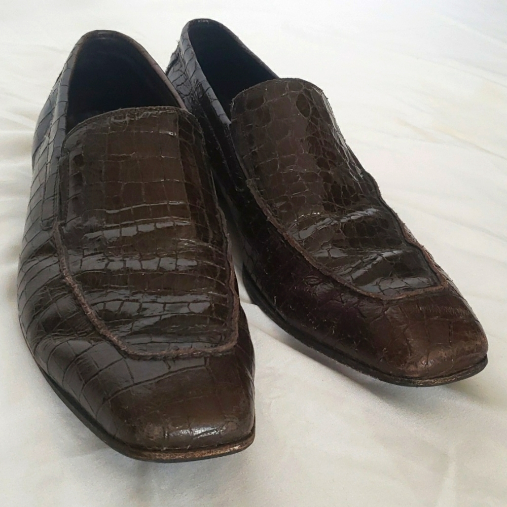 Donald J Pliner Crocodile Loafers